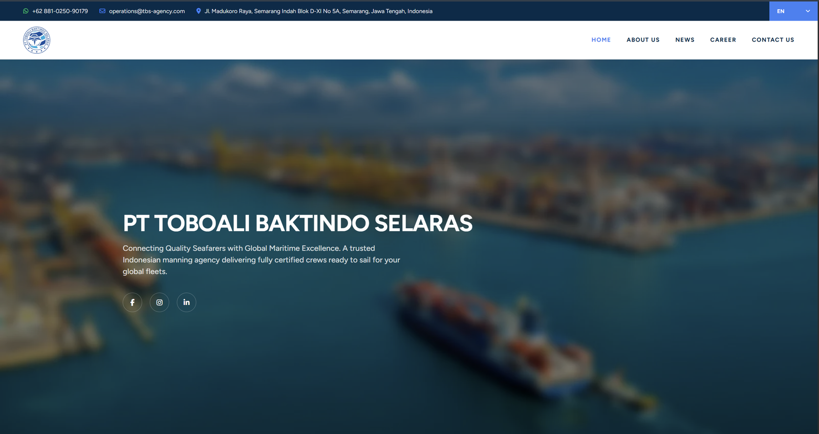 PT Toboali Baktindo Selaras Resmi Luncurkan Website Rekrutmen Pelaut